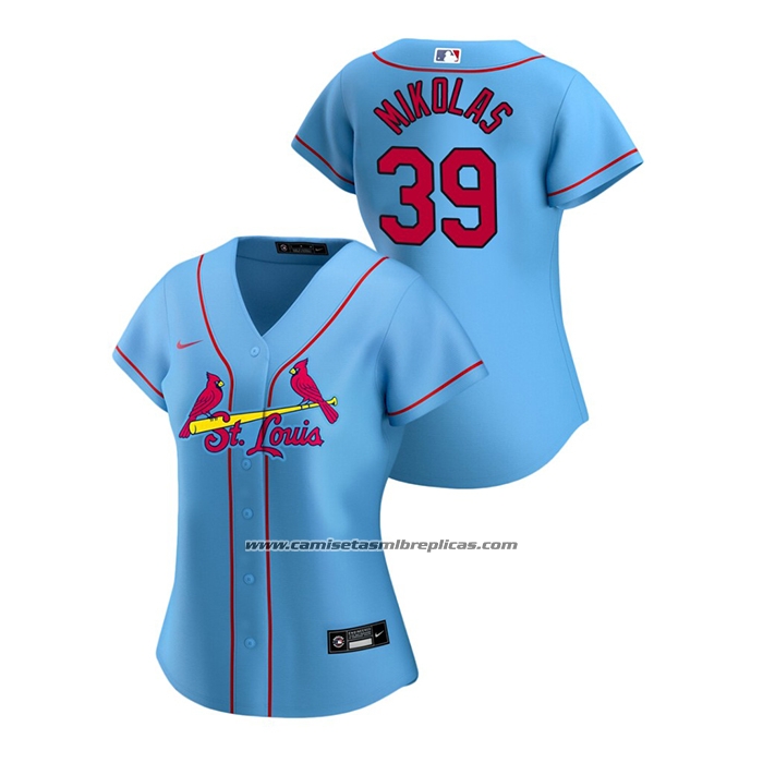Camiseta Beisbol Mujer St. Louis Cardinals Miles Mikolas 2020 Replica Alterno Azul